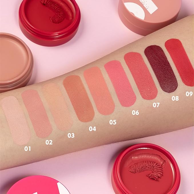 MAEPEOR Cream Blush 9 Color High-Pigmented Smooth Buildable Face Blush Long-Lasting Natural Look Blusher (Color 09)