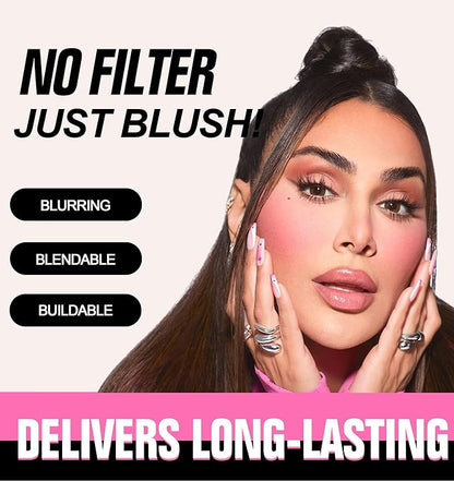 Multi Glow Balm Blush, Ph Changed Hydrating Tinted Cream Blush for Cheek & Eye & Lip Tint, Creamy Lightweight Blendable Highlighter Blusher, Face Illuminator, Radiant Skin Finish, #02
