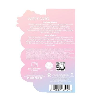 wet n wild Hello Kitty Primer Serum, Infused Vitamin E & Diamond Powder for Long-Lasting Hydration, Warm Apple Pie Lightly Scented, Cruelty-Free & Vegan