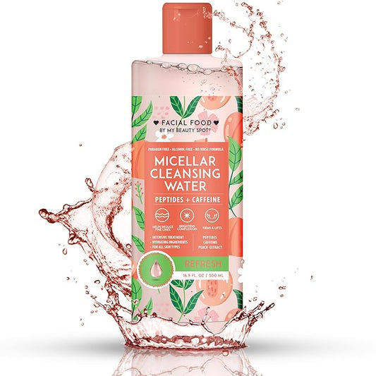 My Beauty Spot Micellar Water - Facial Cleansing Makeup Remover Hydrating Peach Infused Micellar Water – Gentle Makeup Remover – 16.9 Fl. Oz.