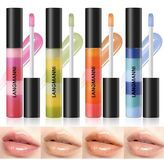 Jolilab Lip Gloss Glossy Blam Silky Texture Fruit Flavoured For Lip Glossy Liquid Lipstick Long Lasting Taste Waterproof Moisturizing Hydrating Lip Glow Oil Lip Make-up for for Women and Girls