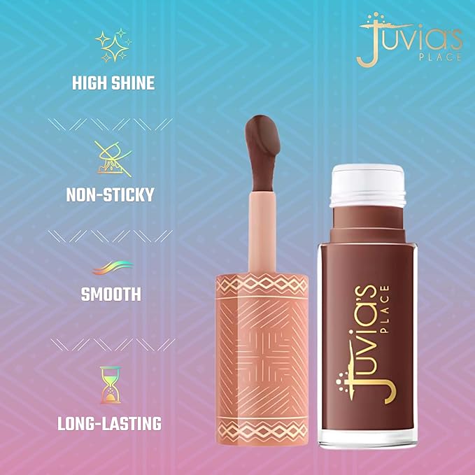 Juvia's Place Nubian Earth Lip Reflect Lip Gloss Meroe - Non-sticky Lip Makeup, Hydrating Lip Gloss, Tinted Lip Gloss, Shine & Glow Lip Makeup, Beauty & Personal Care Products for Lips