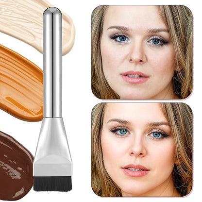 3Pcs Make up Spatula Set, Makeup Mixing Palette Tray & Foundation Spatula & Brush, Make up Accessories Set for Women Girl Korean Makeup Facial Cosmetic Nail Art Tool