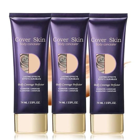 All Over Complexion Perfector, New Body Coverage Perfector, Tattoo Cover up Makeup Waterproof, Cream Body Makeup, Natural Radiance Shade,Transfer-Resistant Body Makeup (3PC, 2.5 fl oz)