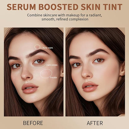 2Pcs Foundation Stick Beauty Balm Serum Boosted Skin Tint, Contour Stick, Hydrating Tinted Moisturizer, Skin Tint Foundation, Natural Finish Makeup, Radiant & Dewy Finish (#03#06)