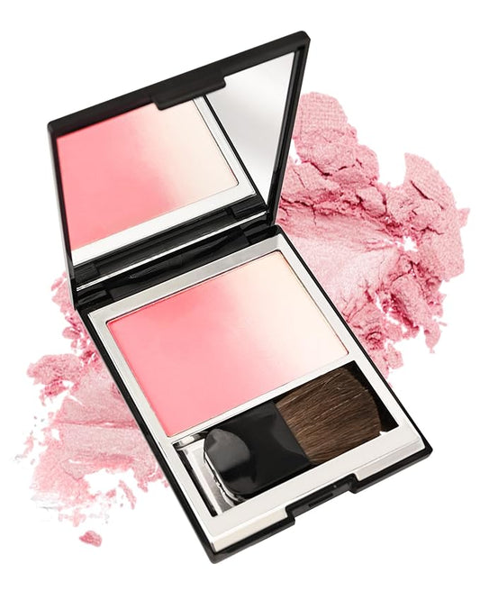 Shimmer Pink Blush for Cheeks, Multiuse Powder for Blush Palette for Blusher & Highlighter, Lightweight Long-Lasting High Glossy Finish, Blendable Gradient Blusher, Makeup Gift for Women-05
