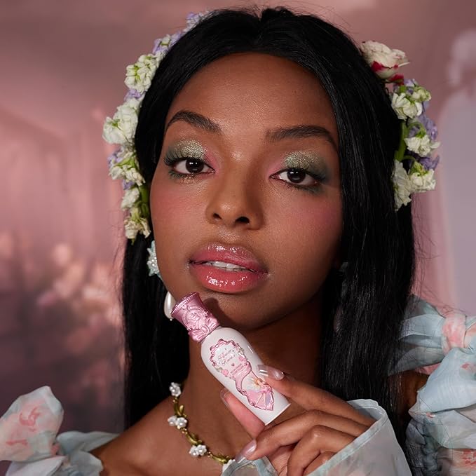 Flower Knows Midsummer Fairytales Coating Lip Lacquer,Glowy Non-Fading Lip Gloss,Hydrating Tinted Lip Oil for Girls&Women,Vegan & Cruelty Free,0.17Fl Oz(G02 Little Flower Fairy)