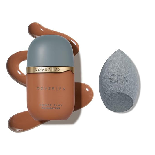 Power Play Liquid Foundation - Shade D2 + Full Face Blending Sponge