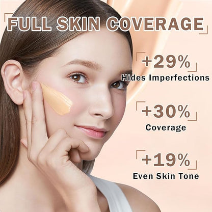 CAHIUYOA AirBrush Spray Foundation Makeup Silky Full Coverage Airbrush Flawless Foundation for Mature Skin,Long Lasting Natural Matte Finish Air Brush Makeup Foundation - 01 Natural/Warm Porcelain