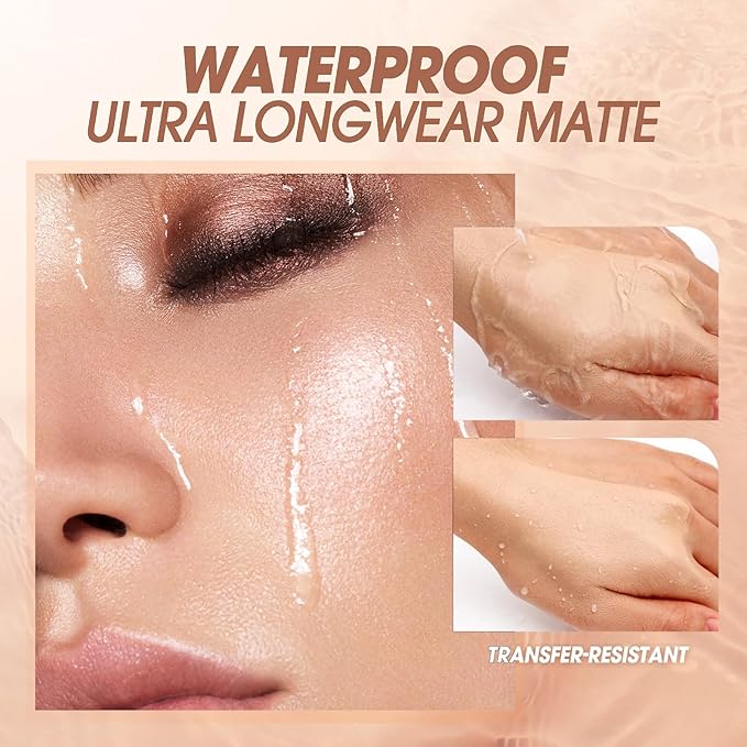 Soft Focus Loose Setting Powder Makeup,Oil Control Lightweight Matte Finishing Powder Foundation Makeup,Lasting Waterproof Face Powder Cruelty Free,Puff Included,0.46 oz(DARK COMPLEXION)