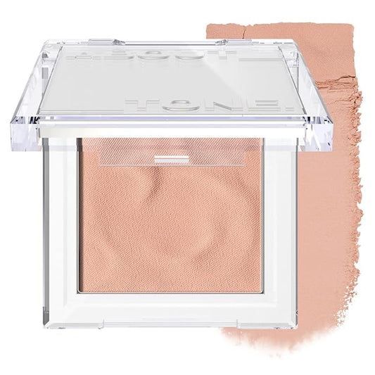 Fluffy Wear Blusher - Pressed Powder Cheek Blush with Airy and Soft Matte Blurring Finish Blendable & Buildable Natural Color Korean Makeup Vegan (01 VEIL PEACH)