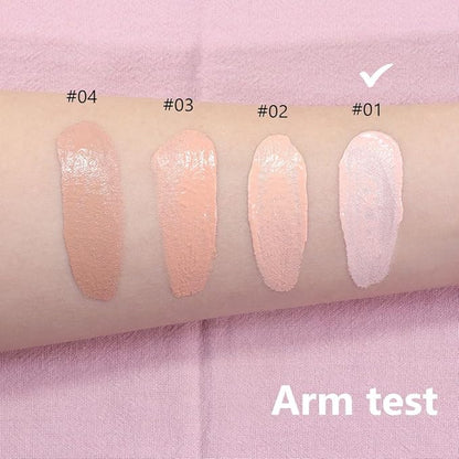 2 Pack Liquid Foundation Cream with Foundation Brush for Face Makeup,Durable Full Coverage Matte Concealer Make Up,Oil Control & Waterproof Base Primer -1 Fl.Oz (#01)