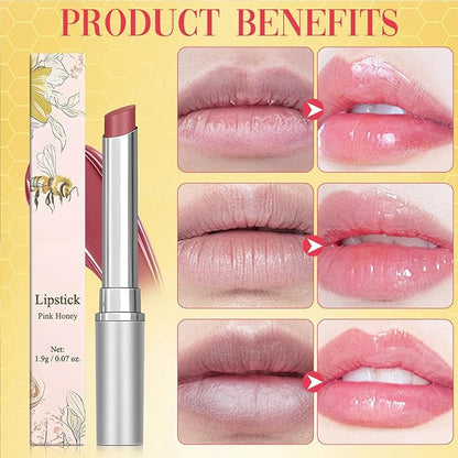 Honey noir - Black Honey Lipstick for Women, Natural Glossy Pink Lips Balm, Nourishing and Hydrating Lip Gloss for All Skin Tones (black+pink, 2)