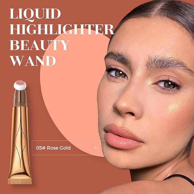 Contour Beauty Wand, Liquid Face Concealer Contouring Highlighter Blusher Stick with Cushion Applicator, Long Lasting Smooth Natural Matte Finish, Lightweight Blendable Super Silky Cream Contour Stick (3Pcs(01#Contour+03# Blush+05#Highlighter))