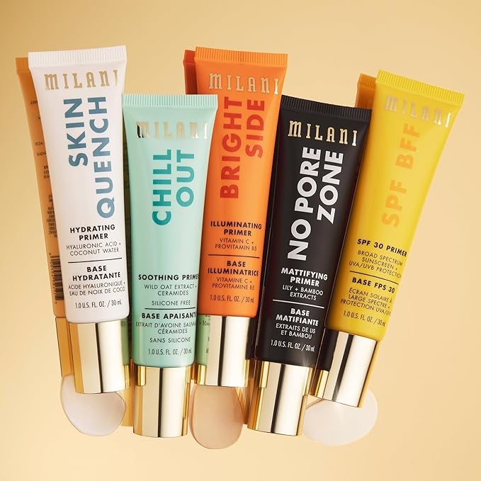 Milani Make It Last Original - Natural Finish Setting Spray 3-in-1 Setting Spray and Primer- Prime + Correct + Set & Milani Bright Side Primer for Makeup