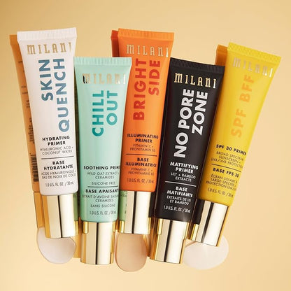 Milani Make It Last Original - Natural Finish Setting Spray 3-in-1 Setting Spray and Primer- Prime + Correct + Set & Milani Bright Side Primer for Makeup