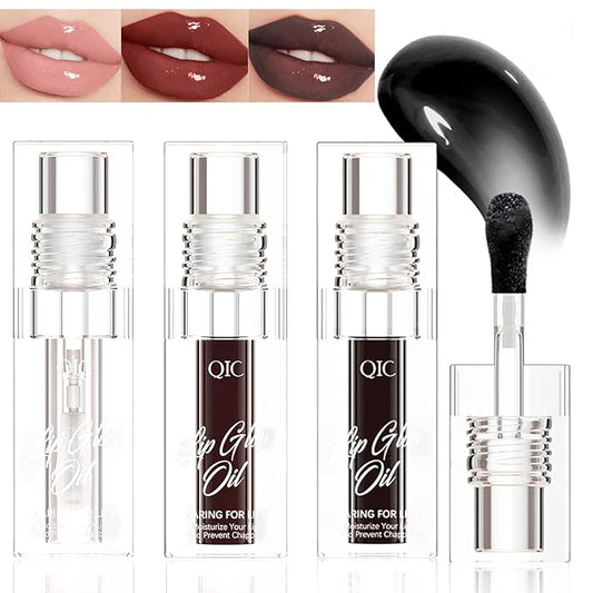 Magic Color Changing Lip Gloss, Warm Change Moisturizing, Long Lasting Nourishing Big Brush Lip Oil (#6)