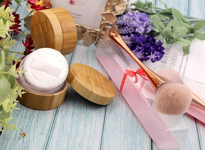 1Pcs 30ml/1Oz Empty Loose Powder Container and 1Pcs Make-Up Powder Brush