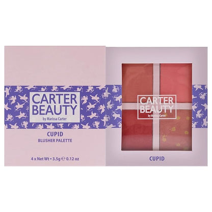 Carter Beauty Mini Blusher Palette | Long Lasting Makeup | Shimmer & Matte Shades (Cupid)
