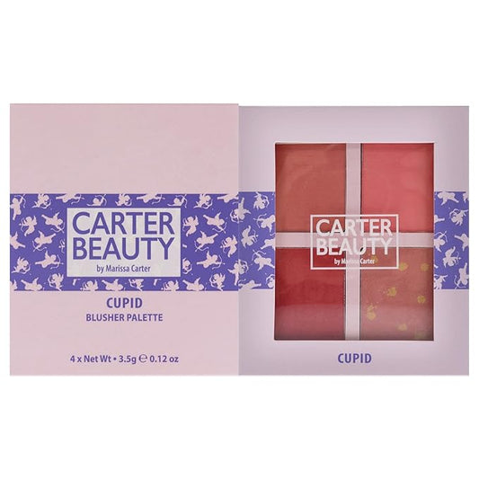 Carter Beauty Mini Blusher Palette | Long Lasting Makeup | Shimmer & Matte Shades (Cupid)