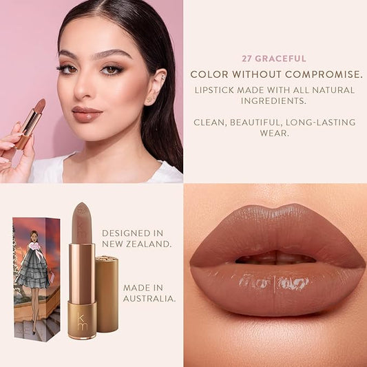 Karen Murrell - Natural Lip Stick - Lipstick 27 Graceful - Brown Lipstick - Matte Finish, 100% Natural Ingredients, Moisturizes & Hydrates Lips - Paraben & Cruelty Free