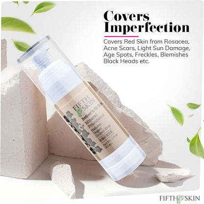 Fifth & Skin: Better’n Ur Skin Liquid Foundation (BRONZE) - Natural, Organic, Vegan, Cruelty-Free - Gluten-Free Beauty with Buildable Coverage and Palm-Free Luxury - 1 oz