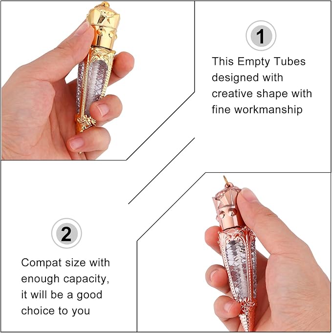 FRCOLOR 10pcs Empty Lip Gloss Tube DIY Lipstick Container Lip Gloss Container Rhinestone Lip Balm Bottle Plastic