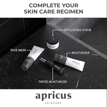 Tinted Moisturizer for Men by Apricus Skincare | Face Moisturizer Anti Aging and Anti-Redness | Dark Spot Concealer Cream and Redness Corrector | Matte Acne Face Moisturizer, 0.67 Oz, (Medium)