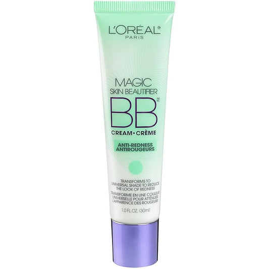 L'Oréal Paris Makeup Magic Skin Beautifier BB Cream Tinted Moisturizer, Anti-Redness, 1 fl oz, 1 Count