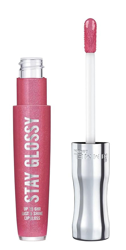 Rimmel Stay Glossy Lip Gloss - Non-Sticky and Lightweight Formula for Lip Color and Shine - 123 Back Row Smooch, .18oz