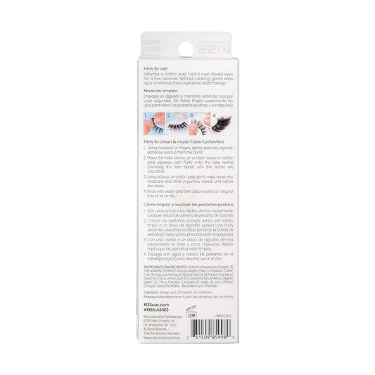 KISS Lash Purify Eye Makeup Remover & False Eyelash Cleanser/Conditioner, Gentle 3-in-1 Formula Removes Lash Glue & Waterproof Makeup, Net Wt. 50 ml (1.69 US fl. oz.) (Pack of 2)