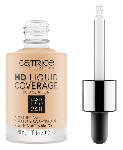 Catrice | HD Foundation 08 & The Hydrator Plump & Fresh Primer Bundle | Full Coverage Makeup | Vegan & Cruelty Free