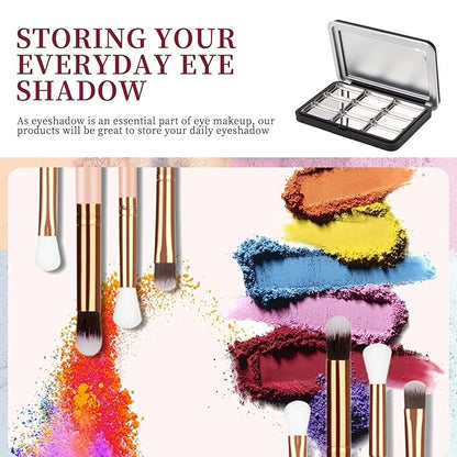 NICENEEDED 2 Pcs Empty Eyeshadow Palette, 9 Grids Blush Pallet Makeup Palette, Eyeshadow Palette Storage Box DIY Travel Makeup Organizer for Powder Blusher