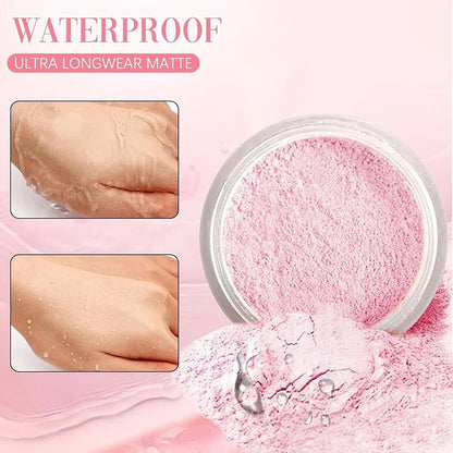 AlluraBeauty Blurring Powder,Blurring Setting Powder,Beauty Blurring Powder, Pink Setting Powder Makeup Waterproof,Pink Powder Loose Setting for All Skin Tones (Pink, A)