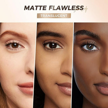 SACE LADY Face Powder Waterproof Sets Makeup, Controls Shine, Smooth Fine Lines for Flawless Lightweight Finish, Lasting Matte Translucent Compact Setting Powder Cosmetics Cruelty-free, 0.35oz