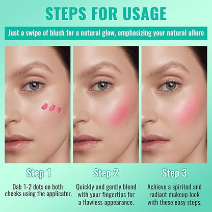 Liquid Blush - Soft Moisturizing Matte, Blendable Face Blush - Long-Wearing, Smudge-Proof Natural - 03 Peachy-Pink
