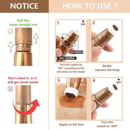 Bronzer Stick Liquid Contour Stick Concealer Stick Cream Bronzer Stick with Cushion Applicator Waterproof Highlighter Beauty Contour Wand Natural Cream Contour(#01 Dark Brown Contour Stick)