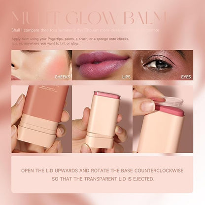 Cream Matte Blush Stick, 03# Red, Waterproof, Suitable for All Skin Tones