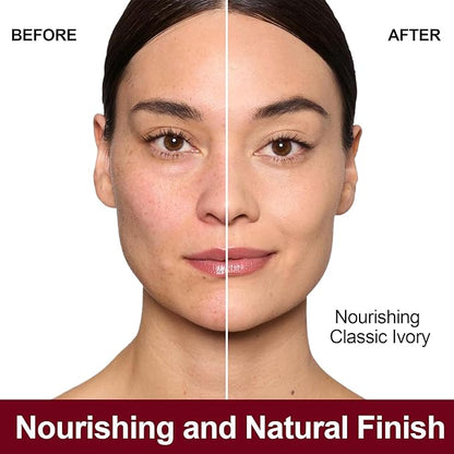 FV Dewy Foundation, Hydrating Formula & Medium Coverage, Waterproof, Long Lasting, Lightweight Liquid Foundation, Ideal For Dry/Combination Skin, 30g, Nourishing Classic Ivory