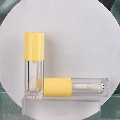 COSIDEA 14pcs Empty 6ml big doe foot wand Chunky lip gloss tubes for DIY lipgloss,Pink round lipgloss containers tubes with thick wand (Yellow)