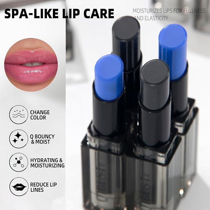 PH Adjusting Lip & Cheek Tint – Temperature Color Change Instaph Lipstick, Hydrating & Long-Lasting, Natural Glow Blush & Lip Color, Buildable, Non-Sticky, Moisturizing Lip & Cheek Stain (Blue)