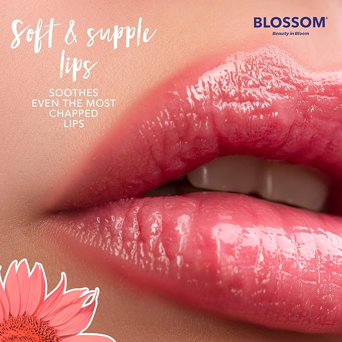 Blossom Scented Moisturizing Lip Gloss Tubes, Infused with Real Flowers, 0.6 fl. oz/18ml, 2 pack Full Size Gift Set, Strawberry/Watermelon
