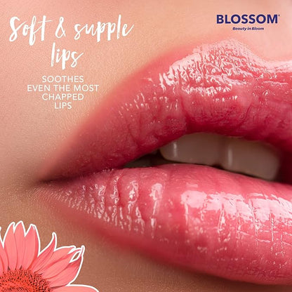 Blossom Scented Moisturizing Lip Gloss Tubes, Infused with Real Flowers, 0.6 fl. oz/18ml, 2 pack Full Size Gift Set, Strawberry/Watermelon