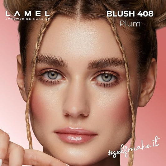 Blush Cheek Plum Color Mini - Blendable Purple Blush Powder - Enhances & Defines Shapes & Features - Shading & Contouring Powder - 4 Universal Shades - 408 (Plum) - 3.8g / 0.13 oz