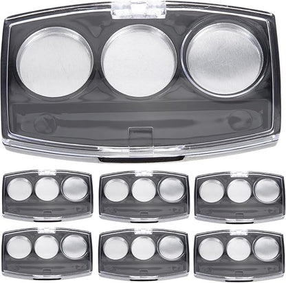 30Pcs Round Empty Makeup Pans with 10Pcs Container cases: Eyeshadow Blush Powder Lipstick Storage Palette - 2.8X1.65in Cosmetic Organizer for Travel