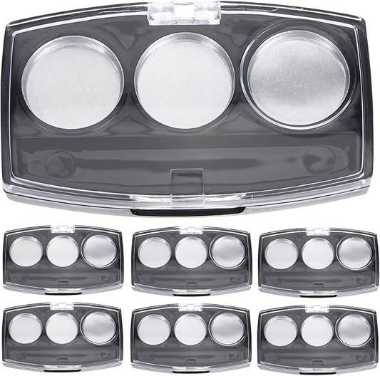 30Pcs Round Empty Makeup Pans with 10Pcs Container cases: Eyeshadow Blush Powder Lipstick Storage Palette - 2.8X1.65in Cosmetic Organizer for Travel