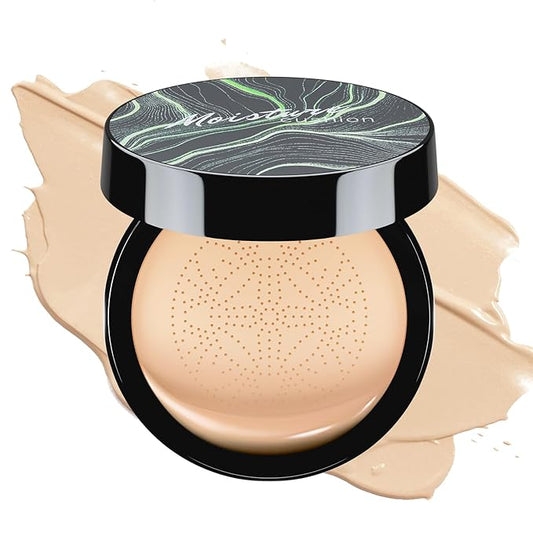 Mushroom Head Air Cushion CC Cream - Oil Control & Matte Screw Lid Concealer, Long-Lasting Coverage of Blemishes, Create a Flawless Base Makeup (Natural, 3.21 Ounce (Pack of 1))