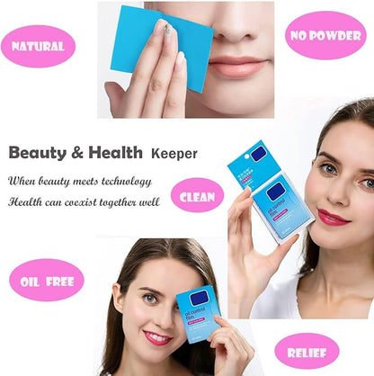 3 Packs Oil Blotting Papers for Face (180 Sheets) - Oil Absorbing Blotting Sheets for Oily Skin, Makeup-Friendly & Portable Oil Wipes