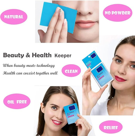 3 Packs Oil Blotting Papers for Face (180 Sheets) - Oil Absorbing Blotting Sheets for Oily Skin, Makeup-Friendly & Portable Oil Wipes