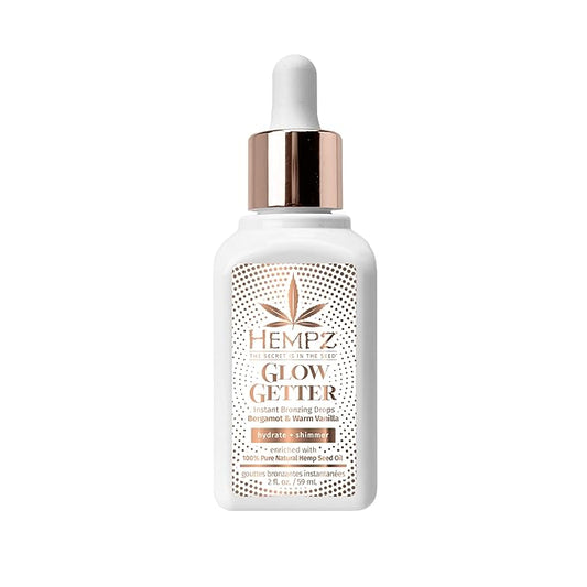 Hempz NEW Glow Getter Instant Bronzing Drops, Dewy Face Bronzer, Hydrating Shimmer, 2 oz.